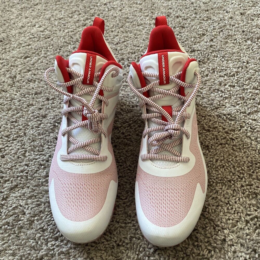 Lacrosse Cleats Under Amour Command MC Mid Red White Men's size 10 NEW 3025639